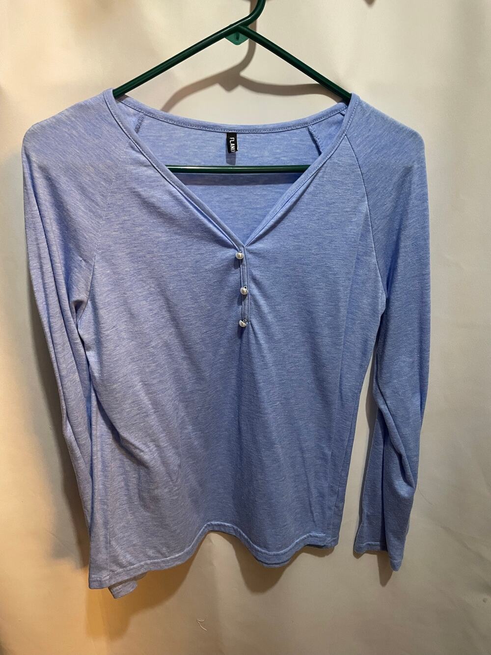 Blue flamingals long sleeve shirt Small